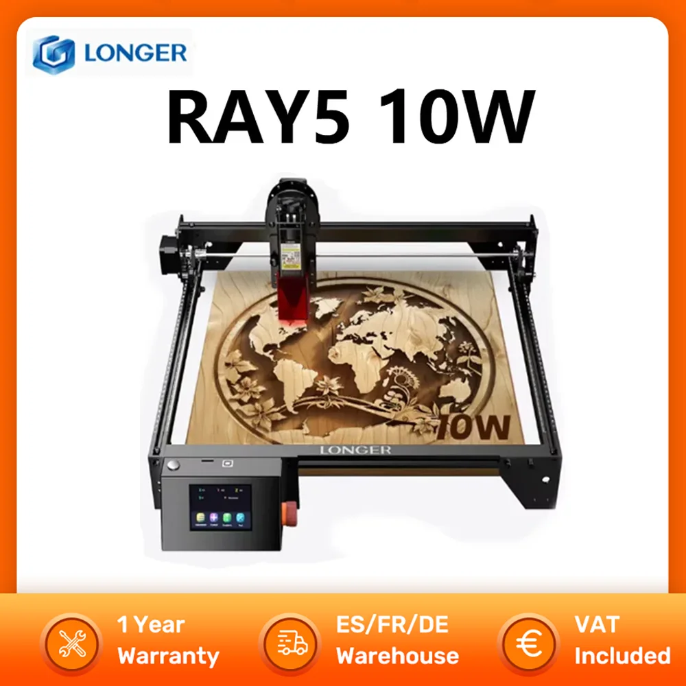 LONGER RAY5 10W Laser Engraver Touch Screen 32-bit Chipset WIFI Connectivity 06x0.06mm Laser Spot Engraving Cutting Machine