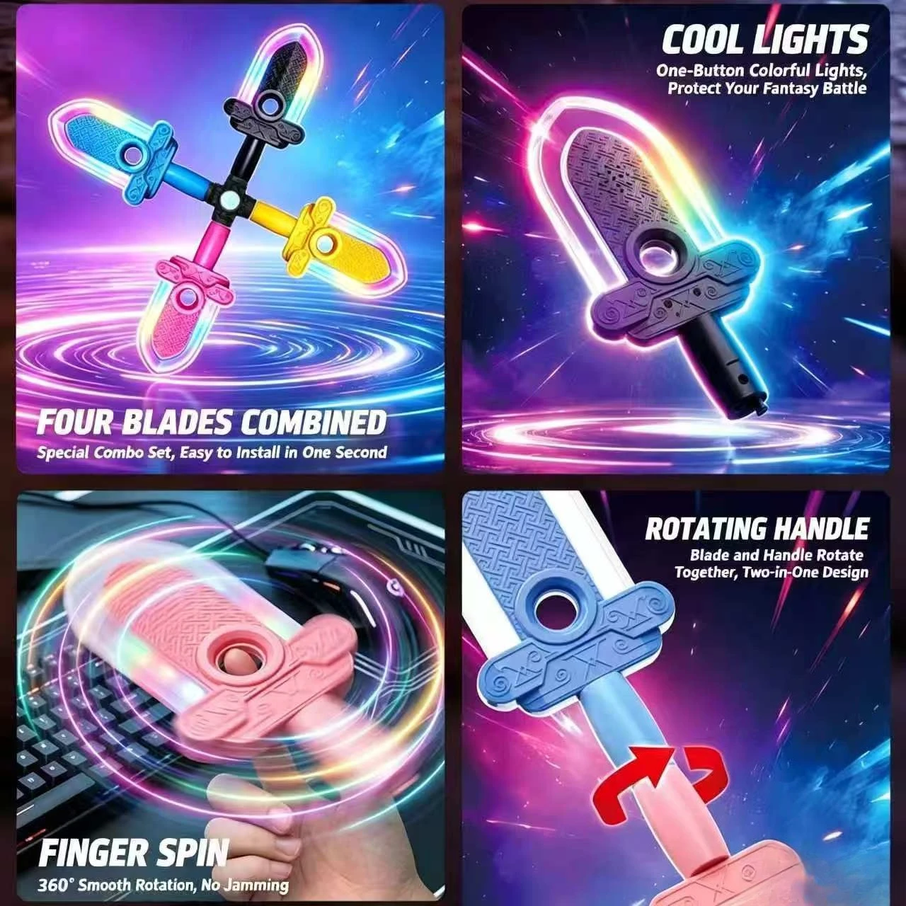 ดาบสั้น LED 4 in 1 ใหม่ ของเล่ - Color Changing Outdoor บทวิจารณ์และราคา