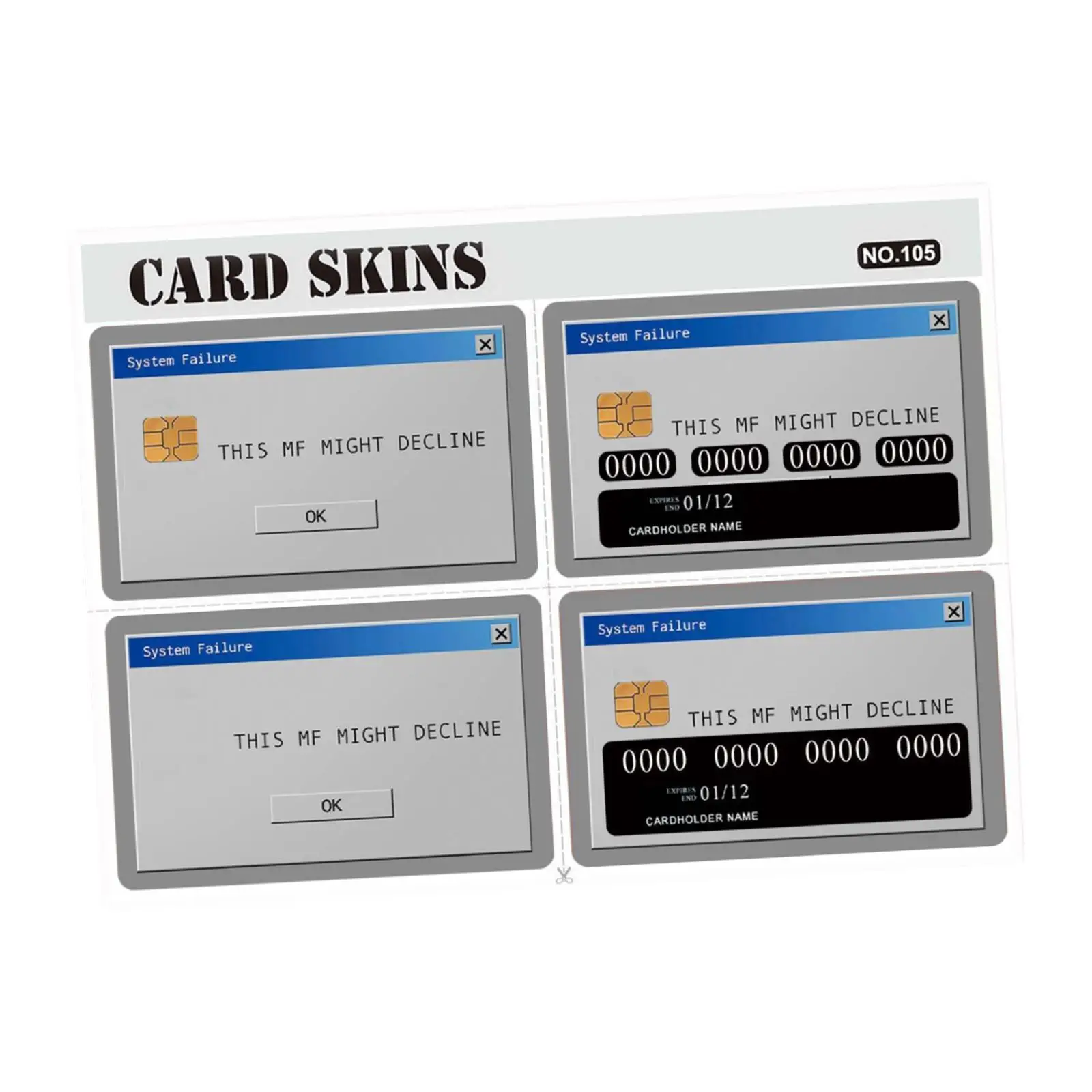 4x Card Sticker All Side Covering Waterproof Slim Removable Protecting Personalized Credit Card Skin for Bank Key Card