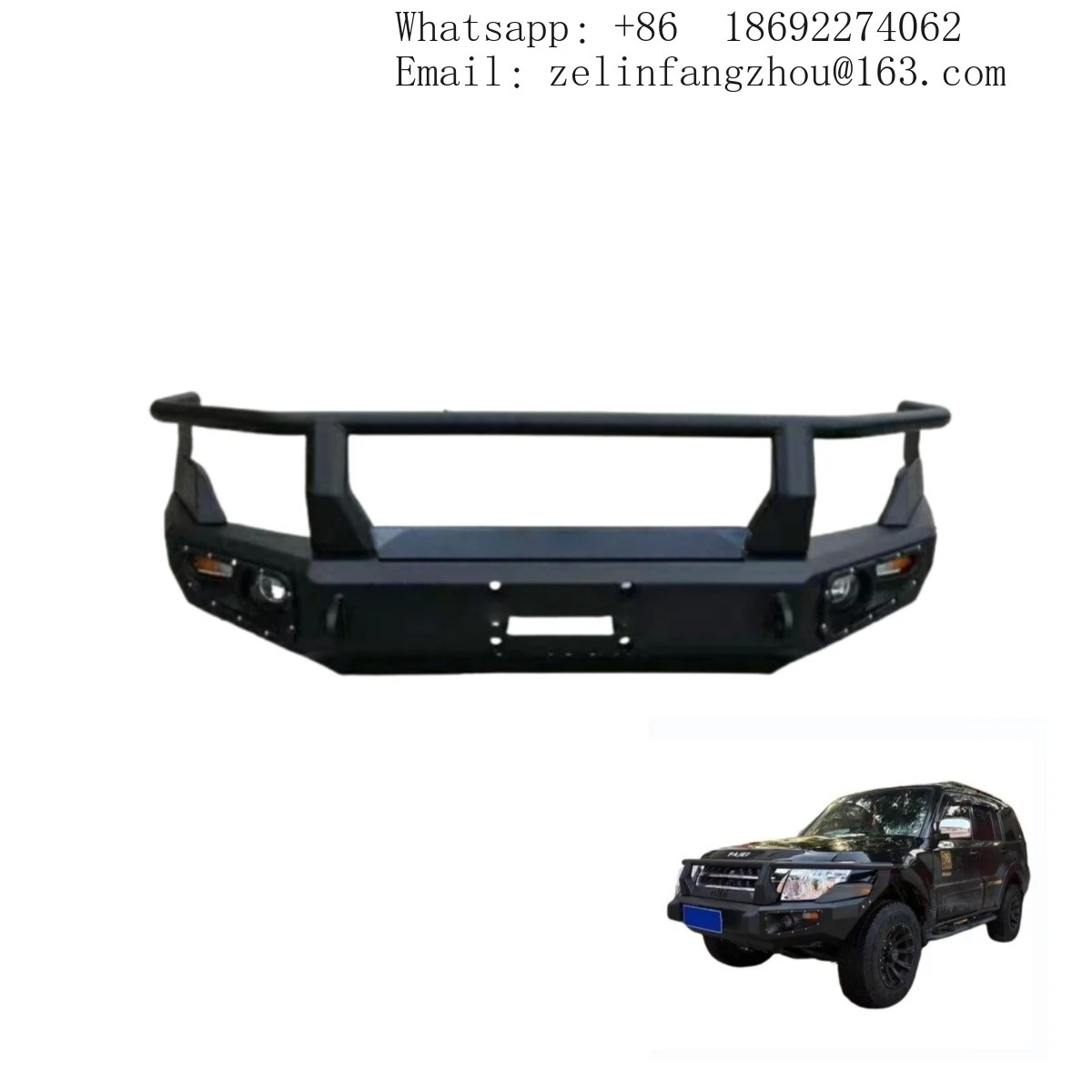 

Стальной передний бампер с вырезами под буксировочный крюк для Mitsubishi Pajero Montero V80 V90 V93 V97, внедорожный, усиленный