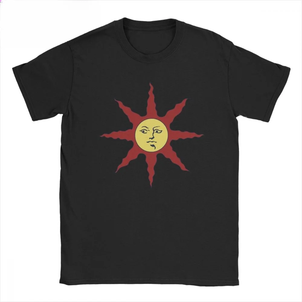 Dark Souls-Camiseta de algodón puro para hombre, camisa de cuello redondo, Solaire de asta, Praise The Sun Bloodborne Game, Humor