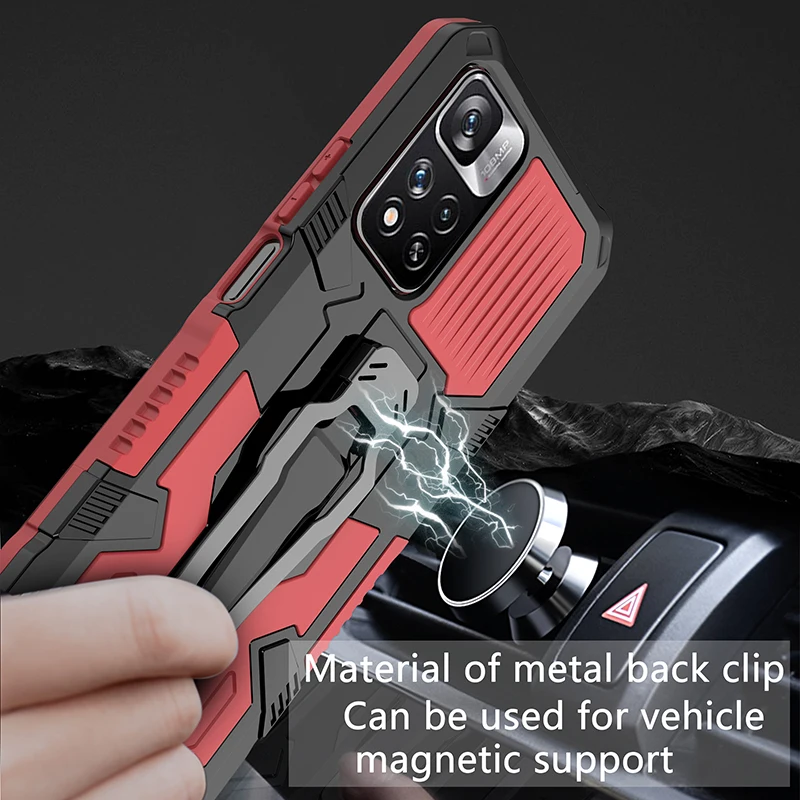 Case for Redmi Note 9 10 11 12 12C Pro Max 4G 5G Xiaomi Poco X3 X4 X5 M3 M4 Pro 10T 11T Pro Magnetic Belt Clip Armor Cover Case