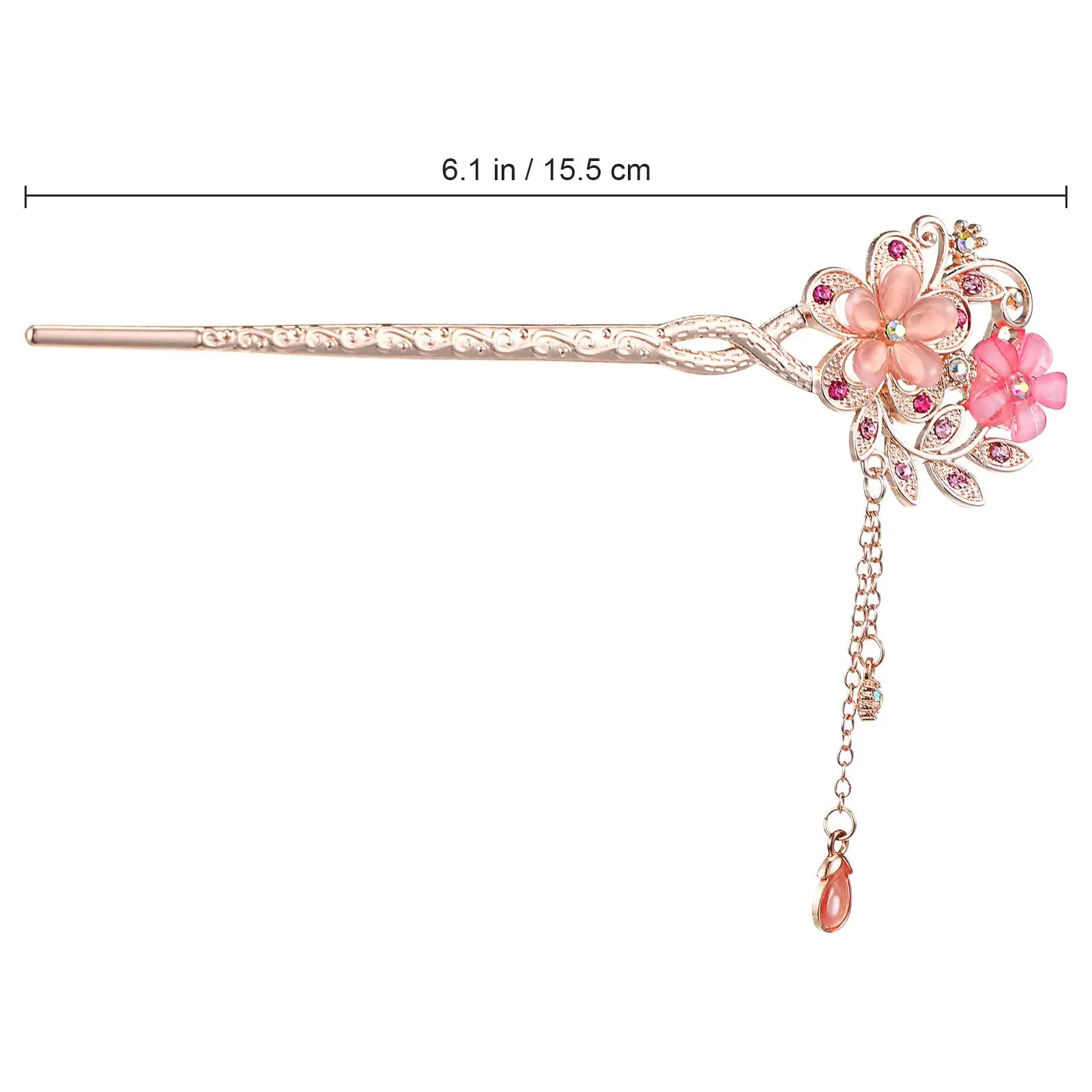 Vintage Double Flower Hairpin Decorative Chignon Barrettes Women Wedding Party Accessories Unique Gift Ancient Chinese