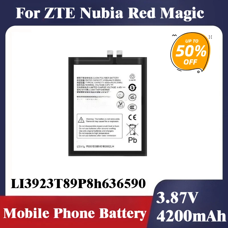 

Новый сменный аккумулятор для мобильного телефона 3,87 В 4200 мАч LI3923T89P8h636590 для ZTE Nubia Red Magic NX709J NX709S 7/7S Pro magic7 pro