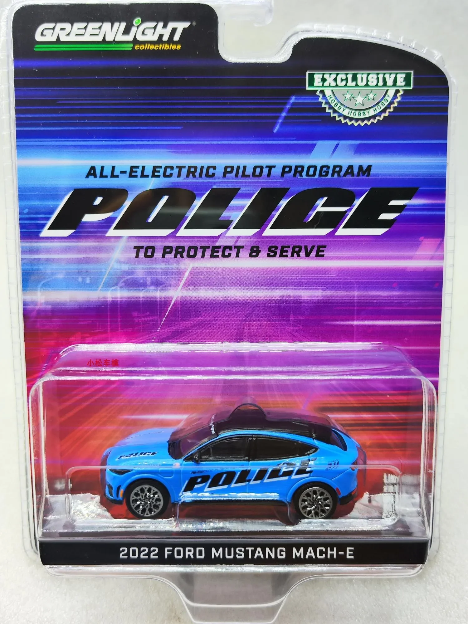 GreenLight 1:64 Ford Mustang Mach-E Police GT Performance Edition 2022 - Vehículo Eléctrico de Prueba, Modelo de Coche de Aleación