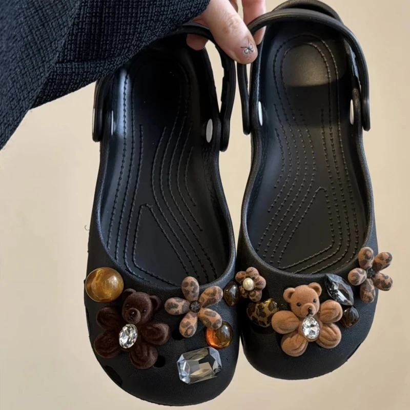 1Set Fashion Crystal Pearl Flower Shoe Decoration Set Women's Ballet-Style Shoe Charms Set DIY Shoes Decoration Accessories