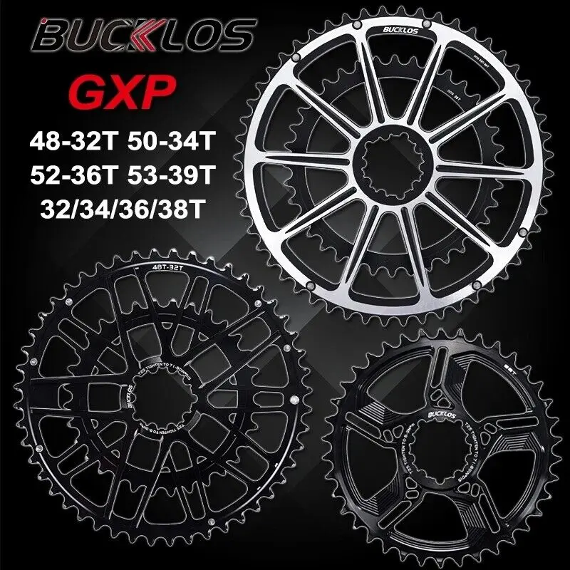 

BUCKLOS for GXP Gravel Bike Chainring Double Speed Chainwheel Direct Mount Chain Ring 53-39T 52-36T 50-34T for SRAM Crankset