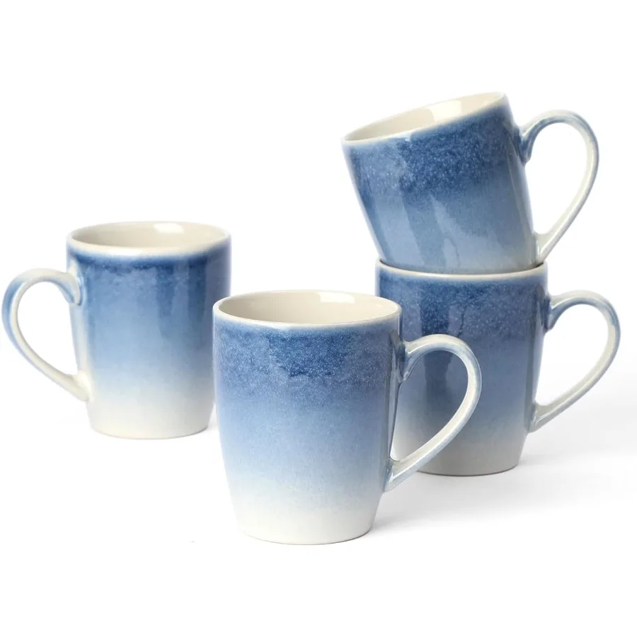 

Керамическая кофейная кружка, набор из 4 предметов, 13 унций, идеально подходит для латте, горячего чая, мокко, какао и капучино, микроволновой печи и можно мыть в посудомоечной машине, Glacier Se