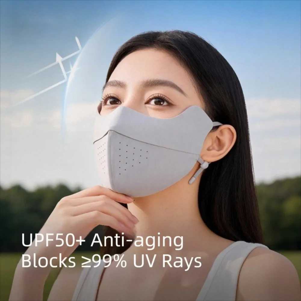Outdoor Ice Silk Face Mask Verstelbaar anti-UV fietsgezichtsmasker Zonbescherming Ademend sportmasker