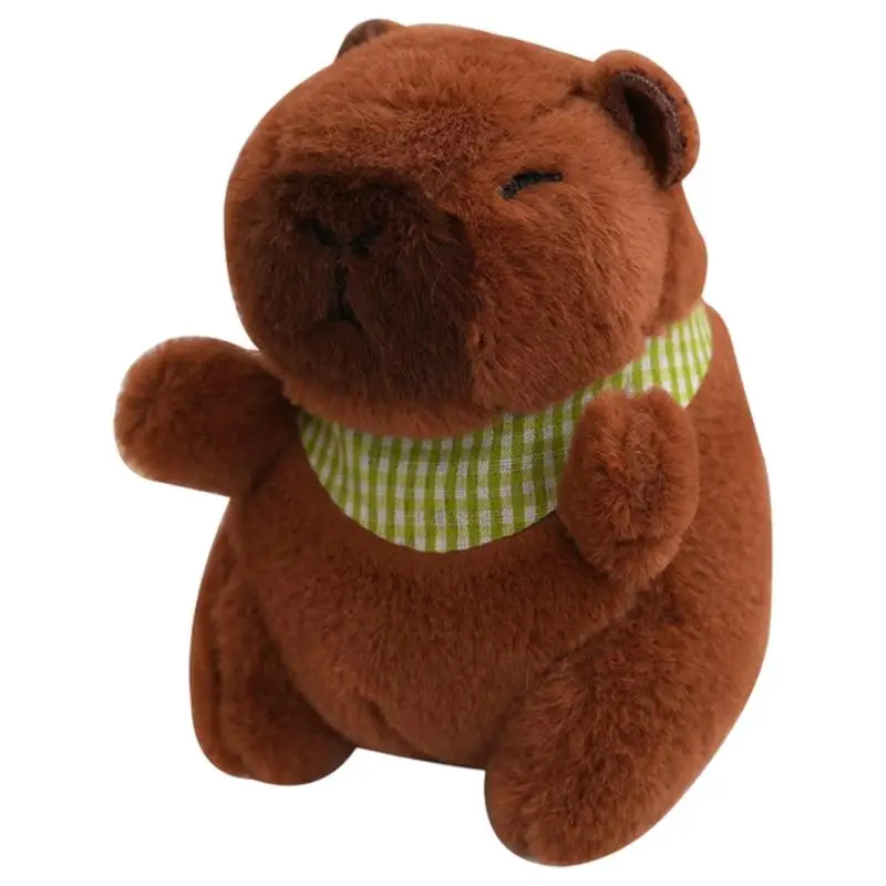 Cartoon Capybara Peluche Zaino Ciondolo Cartoon Peluche 12 cm Animale Peluche Accessori chiave Portachiavi Ciondolo per ragazzi e