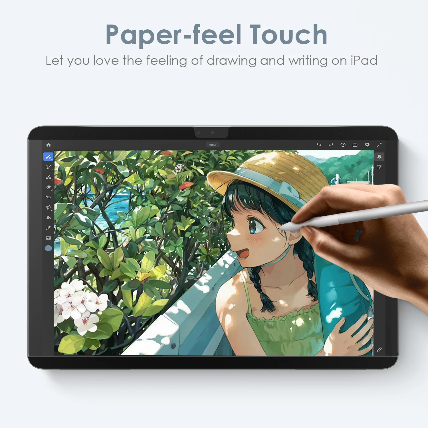 واقي شاشة ورقي مغناطيسي لجهاز iPad Air 11 بوصة (M3/M2-2025/2024) اكتب ورسم مثل فيلم PET الورقي لجهاز iPad Air 11"