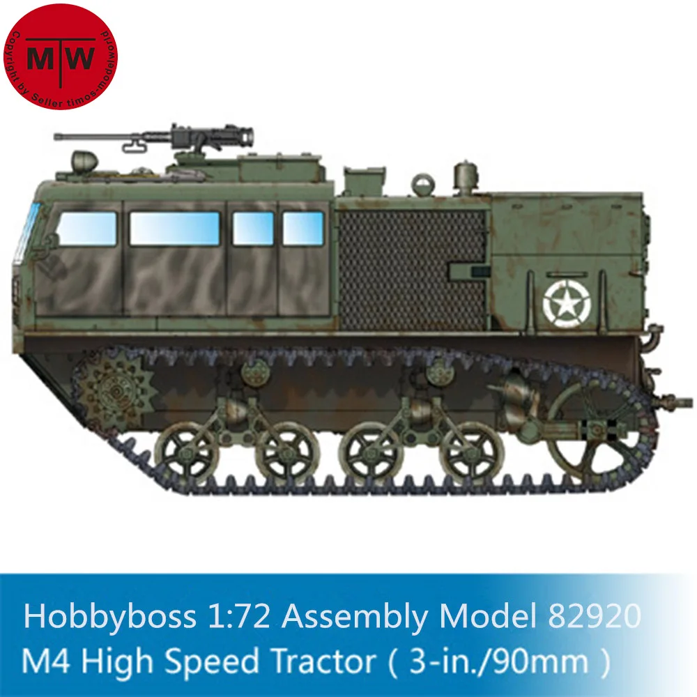 

HobbyBoss 82920 1/72 Scale M4 High Speed Tractor (3-in./90mm) Military Plastic Assembly Model Kits