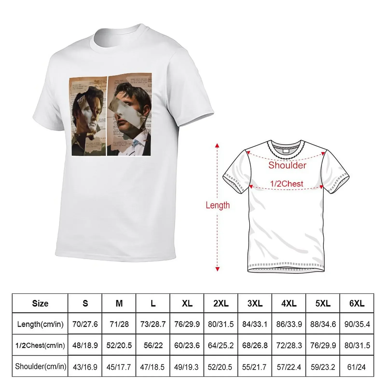 Secreted Love - A Will Graham & Hannibal Lecter Poetic Collage T-Shirt quick drying street wear sports fans t shirts men