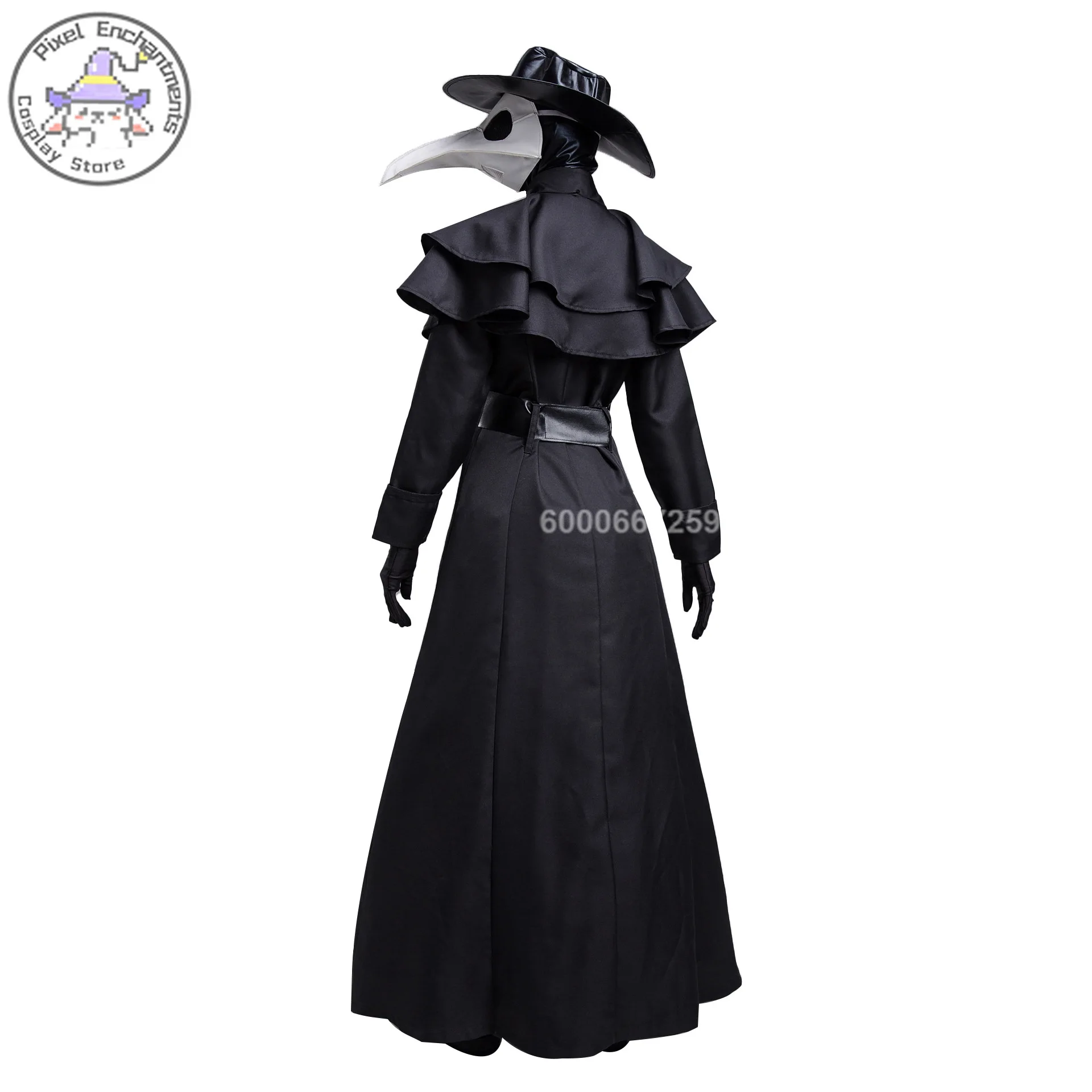 Robe à Capuche Médiévale pour Homme, Costume de Médecin de la Pandémie, Masque, Chapeau, Moine, Cosplay, Steampunk, Prêtre, Horreur, Magicien, Cape Everak, ixd'Halloween