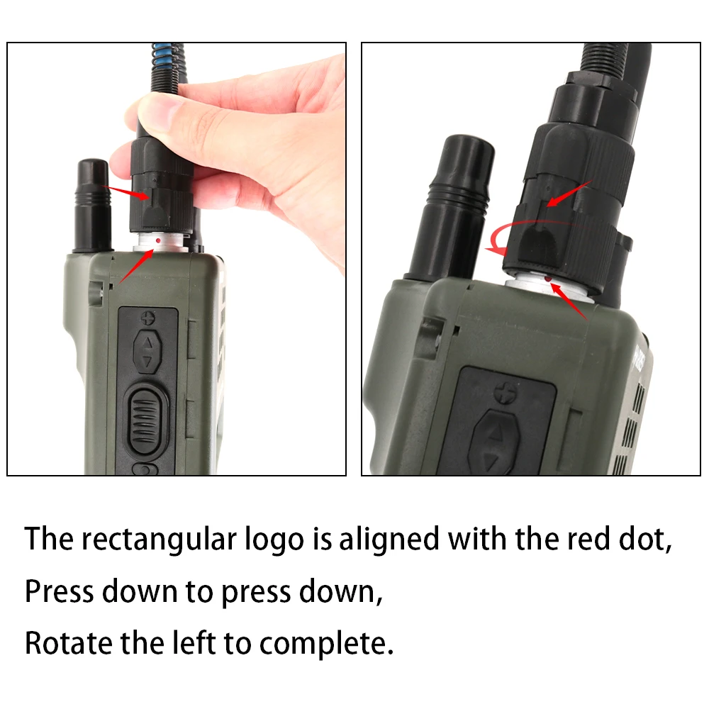 AN/PRC 148 152 Walkie Talkie Dummy Model PTT Adapter 6 Pin Black Head U94 PTT Compatible TAC-SKY /Z-TAC /Z-tactical Headset