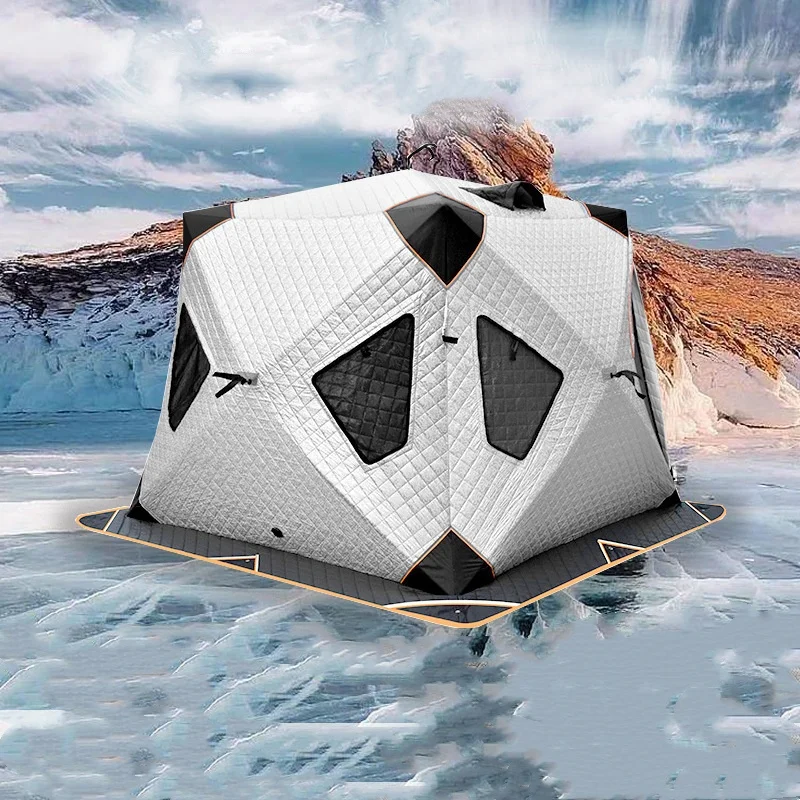 

Foerstine Водонепроницаемый изоляционный куб Зимняя палатка для зимней рыбалки Портативная палатка для сауны с отверстием для дымохода Зимняя палатка на 2-3 человека