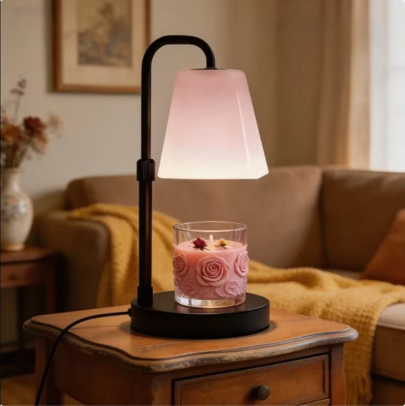 

Pink Glass Candle Warmer Lamp with Timer & Dimmer, Birthday Gifts for Women Mom Her, Electric Wax Melter for Scented Candles Jar