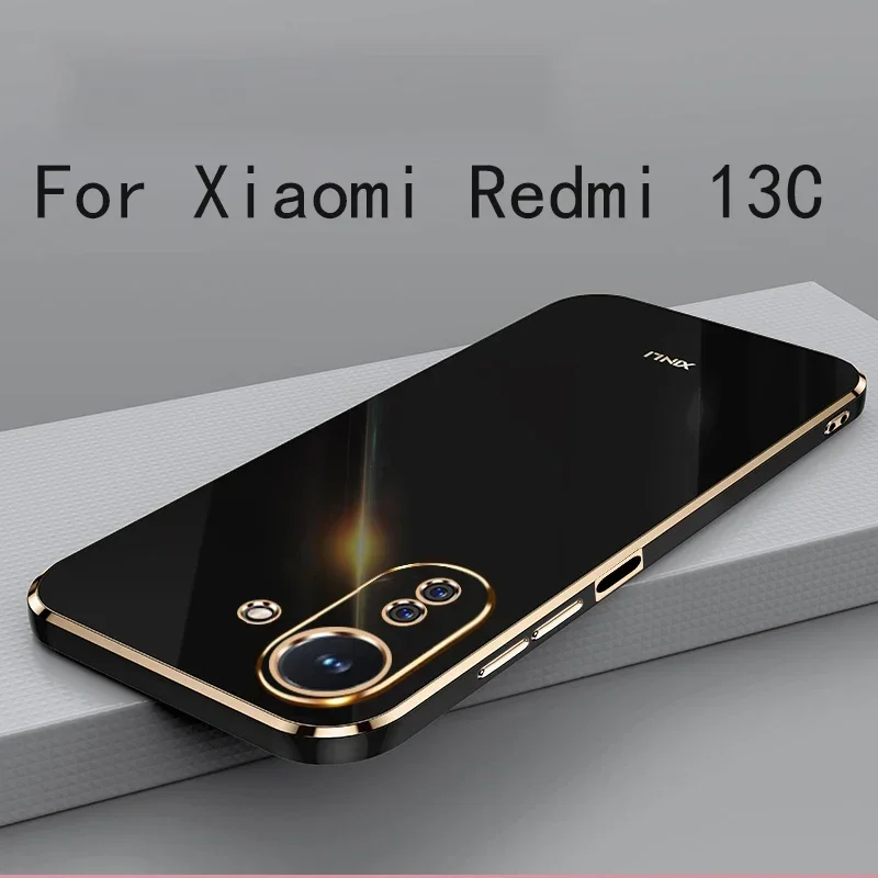 Xiaomi Redmi 13c 4G 케이스 Xiaomi Redmi 13c 4G 지문 방지 카메라 보호 커버 용 소프트 TPU 케이스