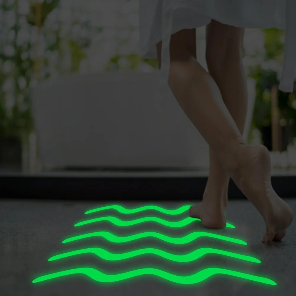 جديد 12 قطعة Noctilucent عدم الانزلاق دش قطاع لصق شفافة حوض الاستحمام حصيرة خطوة المضادة للسقوط عالية القوة لزجة شريط أمان وسادة #1