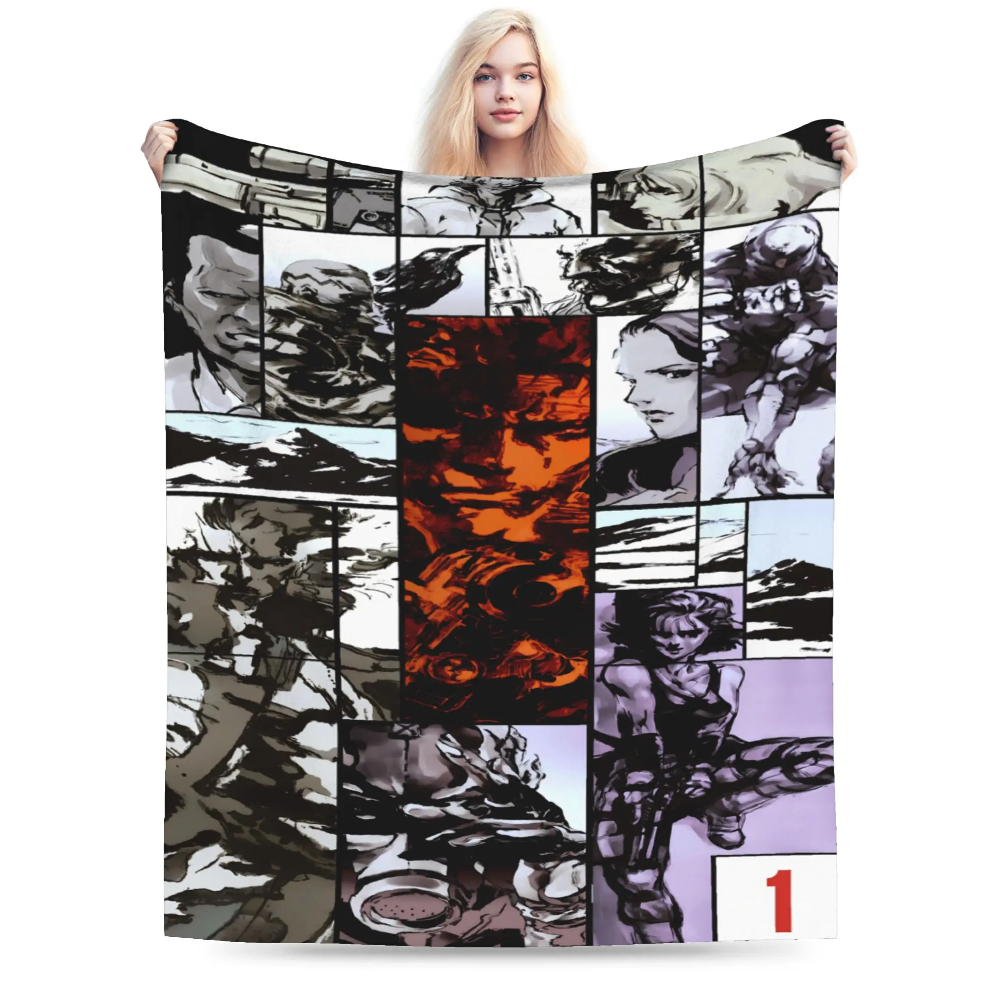 Metal Gear Solid Game Flannel Blanket Winter  Super Warm Throw Blanket for Kids Home Decor Novelty Bedspread Sofa Bed Cover