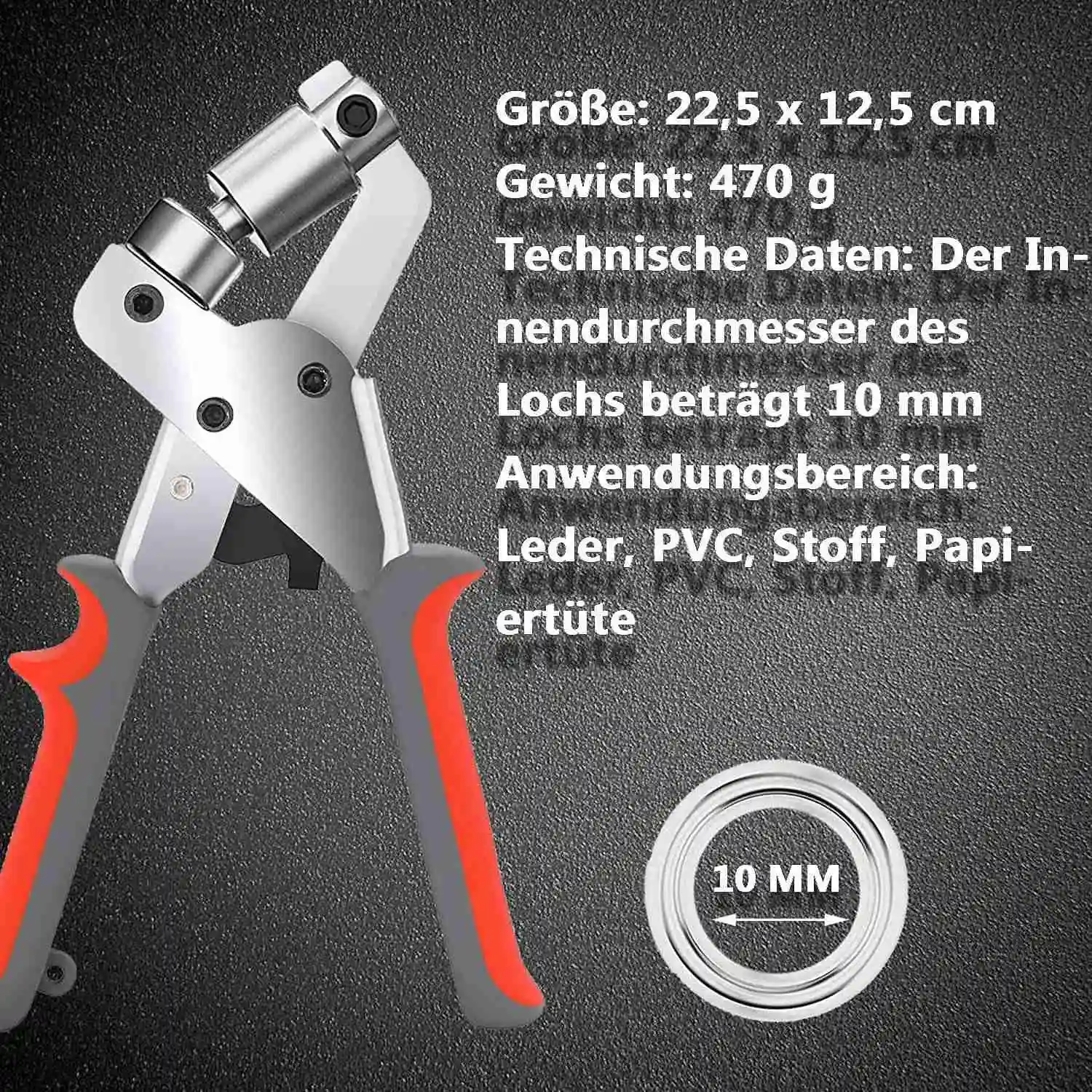 Grommet Tool Kit Grommet Press Pliers Portable Hold Punch Manual Kits Handheld Eyelet Machine With 100Pc Grommets-[A04I Tools]