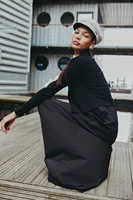 AS AW25 Patchwork dress round neck ribbing top + skirt + cardigan woman clothes - Image 6