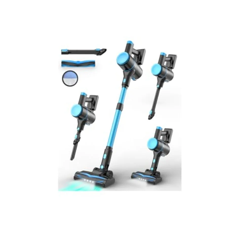 

Беспроводной пылесос N8: легкий вертикальный пылесос с мощным всасыванием, аккумулятор 2200 мАч, 40 минут работы, самонаводящийся, перезаряжаемый