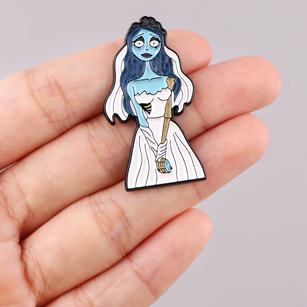 Zombie Bride Brooches For Women Halloween Enamel Pins Horror Metal Badge Clothes Hat Accessories Fashion Jewelry Friends Gift