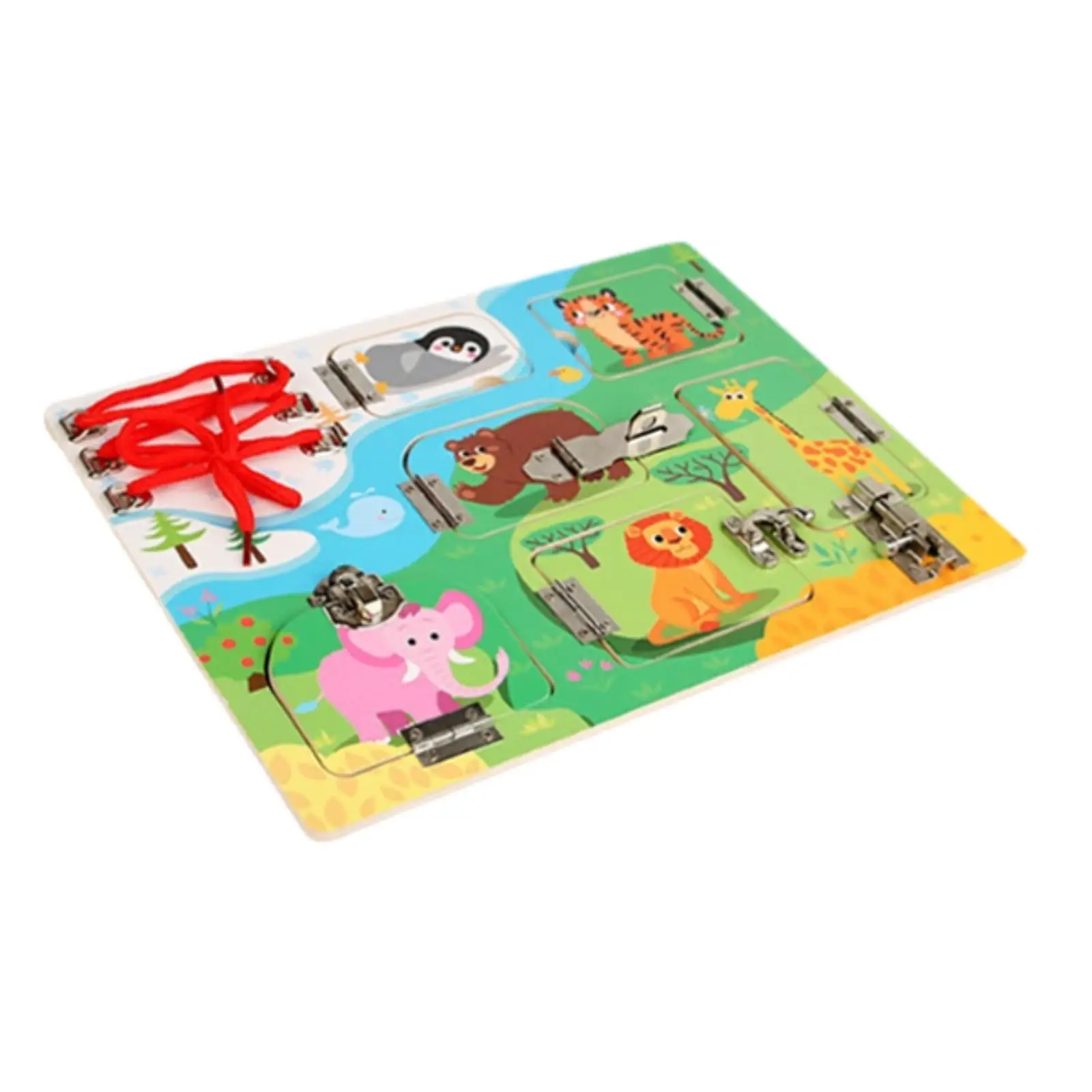 

Монтессори-доска для развития навыков самообслуживания и базовых навыков, доска с замками и защелками, обучающая доска для детей 2, 3, 4, 5 лет