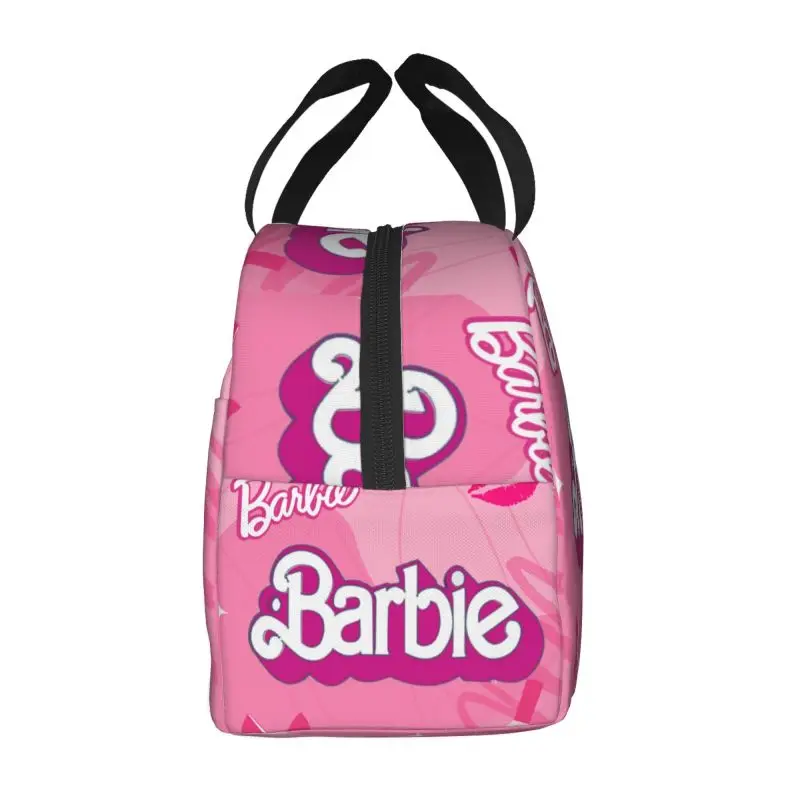 Custom Barbie Lunch Bag Portable Cooler Thermal Insulated Lunch Box For Women Kids School Children Picnic Travel Food Tote Bags