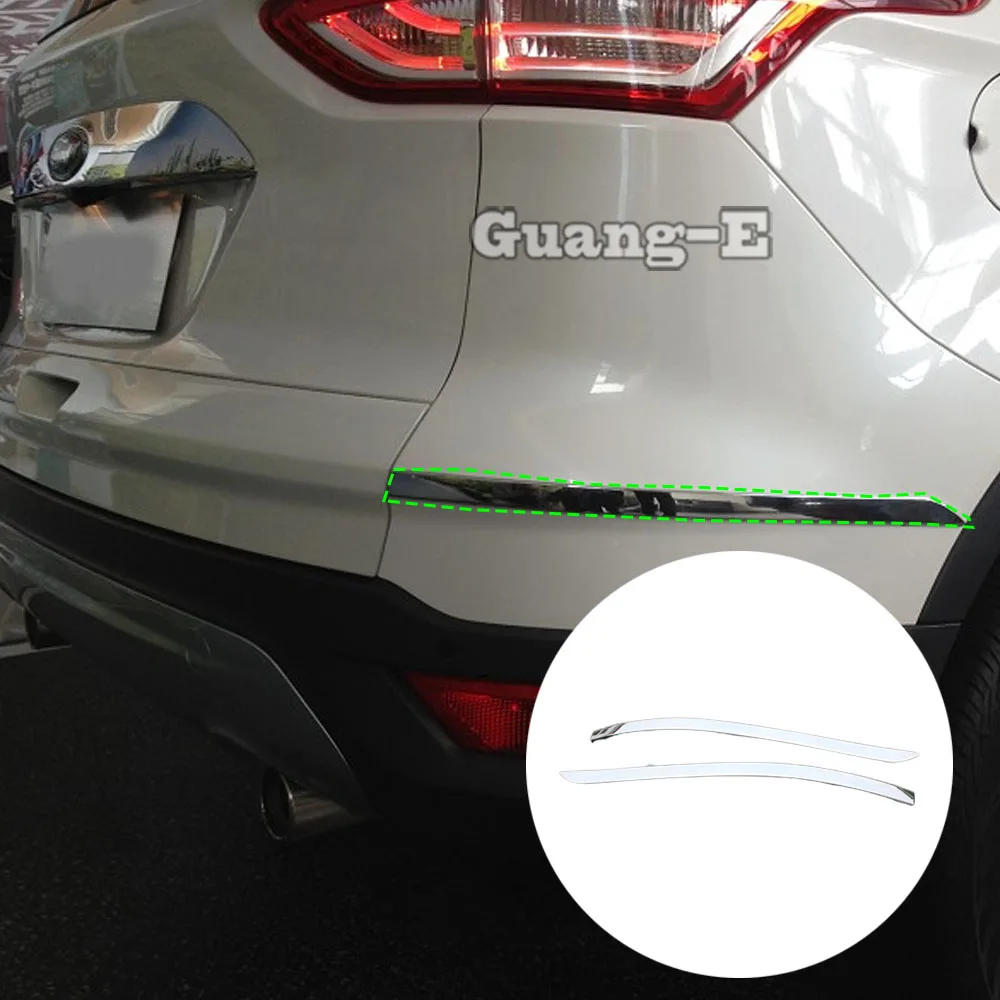 

Car Back Rear Side ABS Chrome Bumper Protection Trim Frame Stick For Ford Kuga Escape 2013 2014 2015 2016 2017 2018 2019 2020
