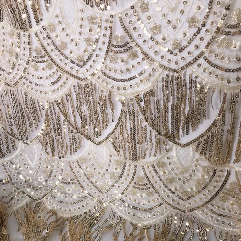 Tassel Sequin Fabric Performance Dress Fantasy Color Clothing Wholesale Cloth Diy Apaprel Sewing Fabric Material