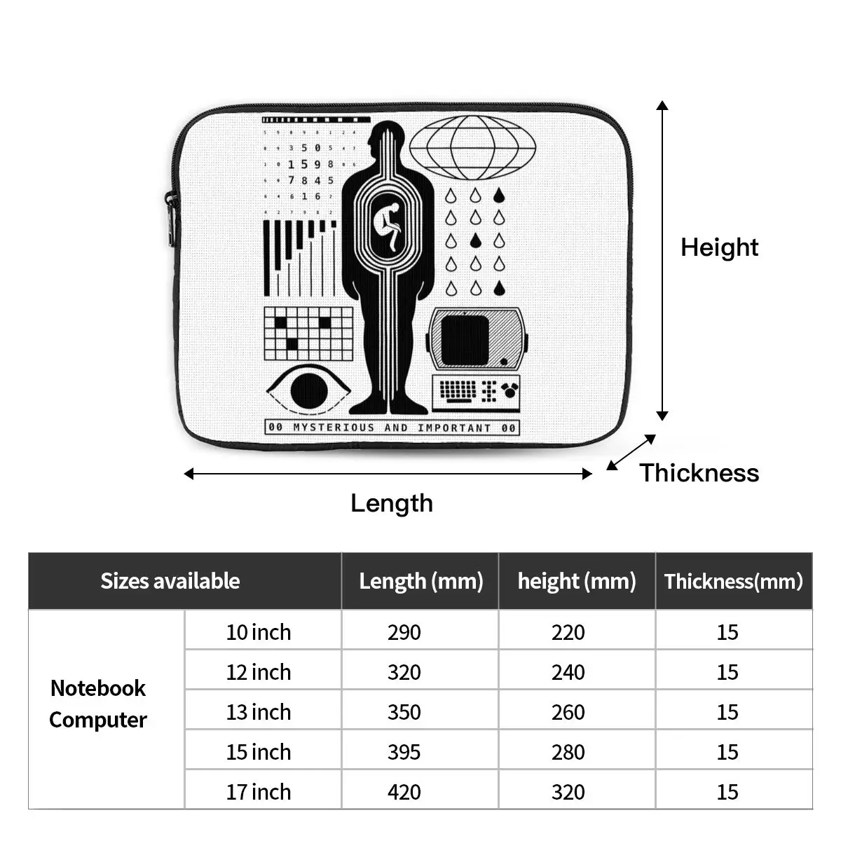 حقيبة كمبيوتر محمول للكمبيوتر المحمول حافظة قطع تلفزيوني الخيال العلمي بطانة الكمبيوتر كم 10 12 13 15 17 بوصة حقيبة مضادة للصدمات