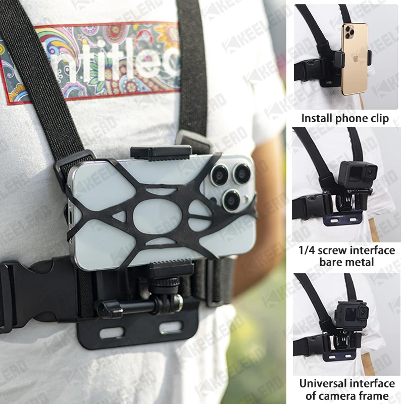 Chest Strap Mount Belt for Gopro Hero Camera Phone Holder for Smartphone Xiaomi iPhone 13 14 Pro Max insta360 x3 Accessories