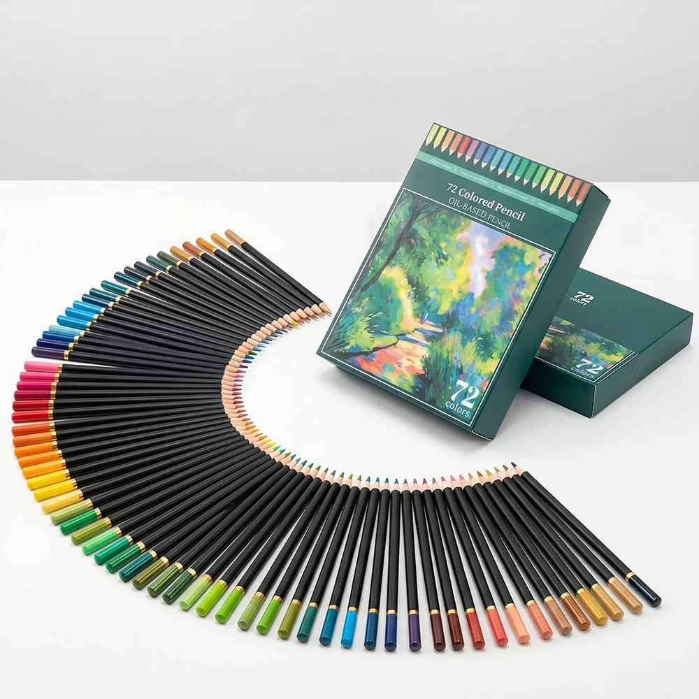 

Цветные карандаши премиум-класса, набор из 72 цветов, с мягким грифелем для художников, яркие цвета, идеально подходят для рисования, скетчинга, растушевки, раскрашивания.