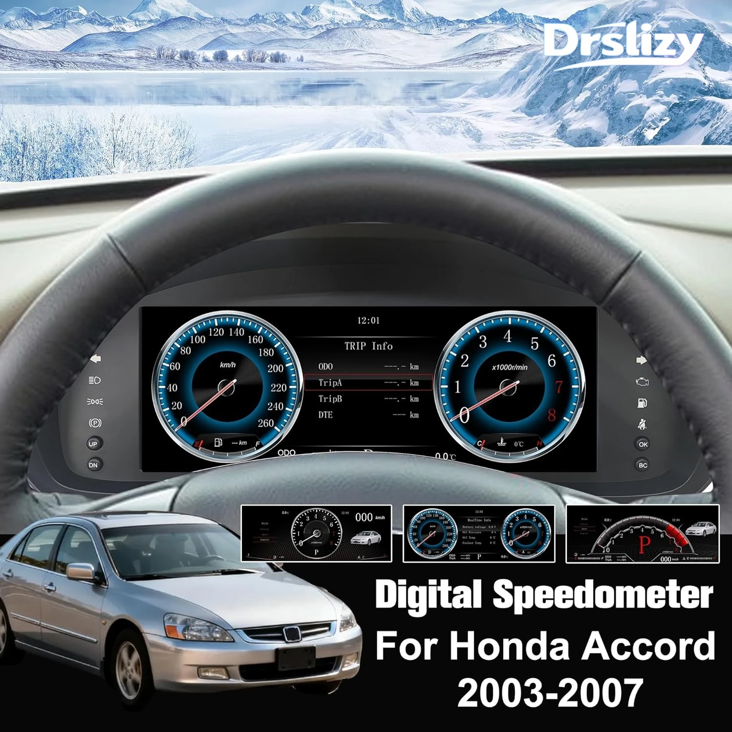 Dashboard Digital For Honda Accord Cluster  Accord 2003-2007 Speedometer LCD panel instrument 10.25IN Linux System