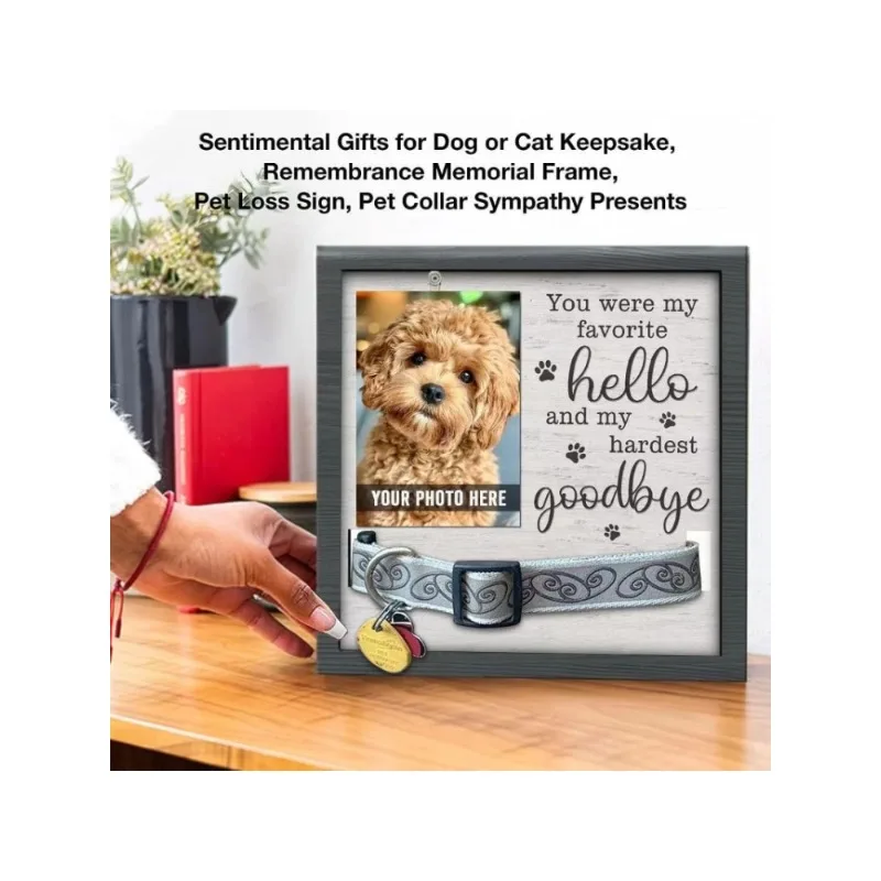 Dog Pet Gift Wooden Photo Frame DIY Gift Gift Dog Collar Souvenir Pet Commemorative Stand Frame Can DIY Photo Collar