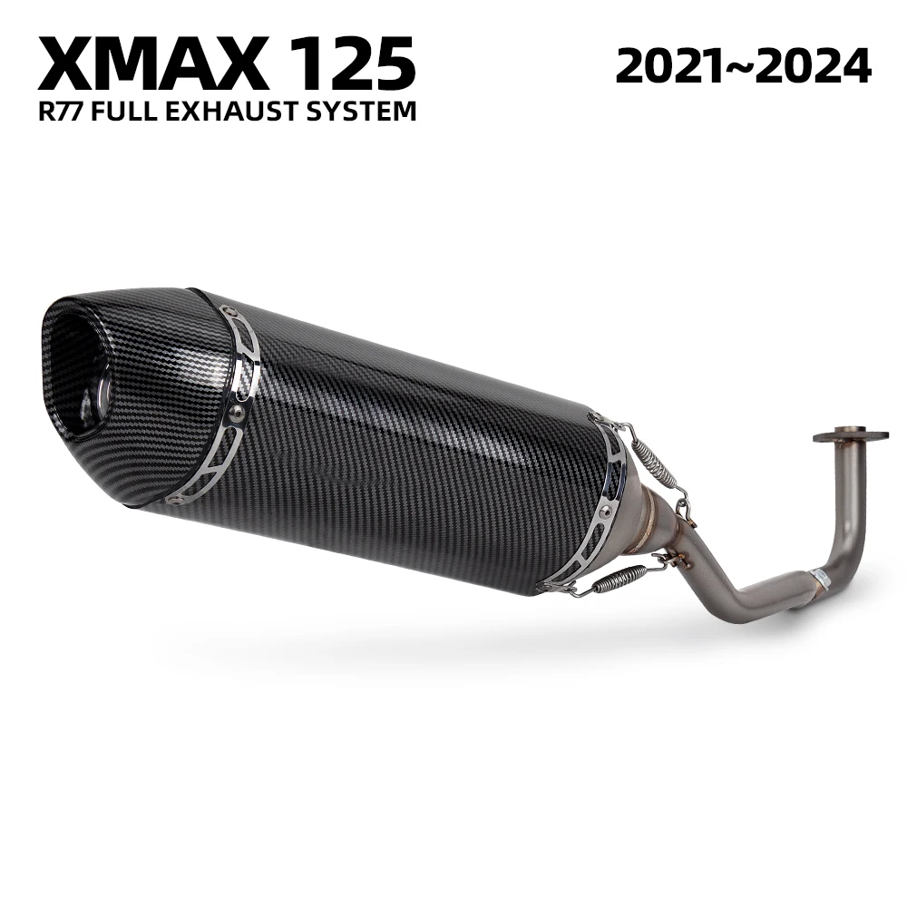 

For Yamaha XMAX125 XMAX 125 2021-2024 Motorcycle Exhaust System Moto Exhaust header pipe R77 Muffler Scooter Accessories