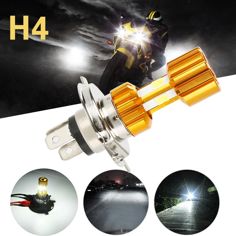 BA20D H4 Motorcycle Headlights COB Led Lights For Motorcycle /Low Led Spotlight Super Bright Fog Lamp DC 8V-80V