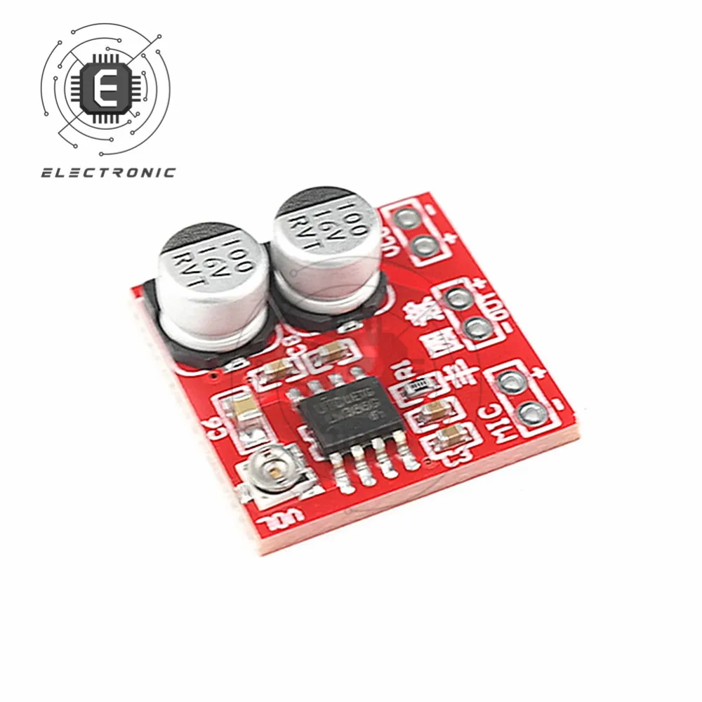 LM386 Electret Mikrofon Amplifier Papan Mikrofon Amplifier dengan Potensiometer DC4-12V Mikrofon Pickup Modul