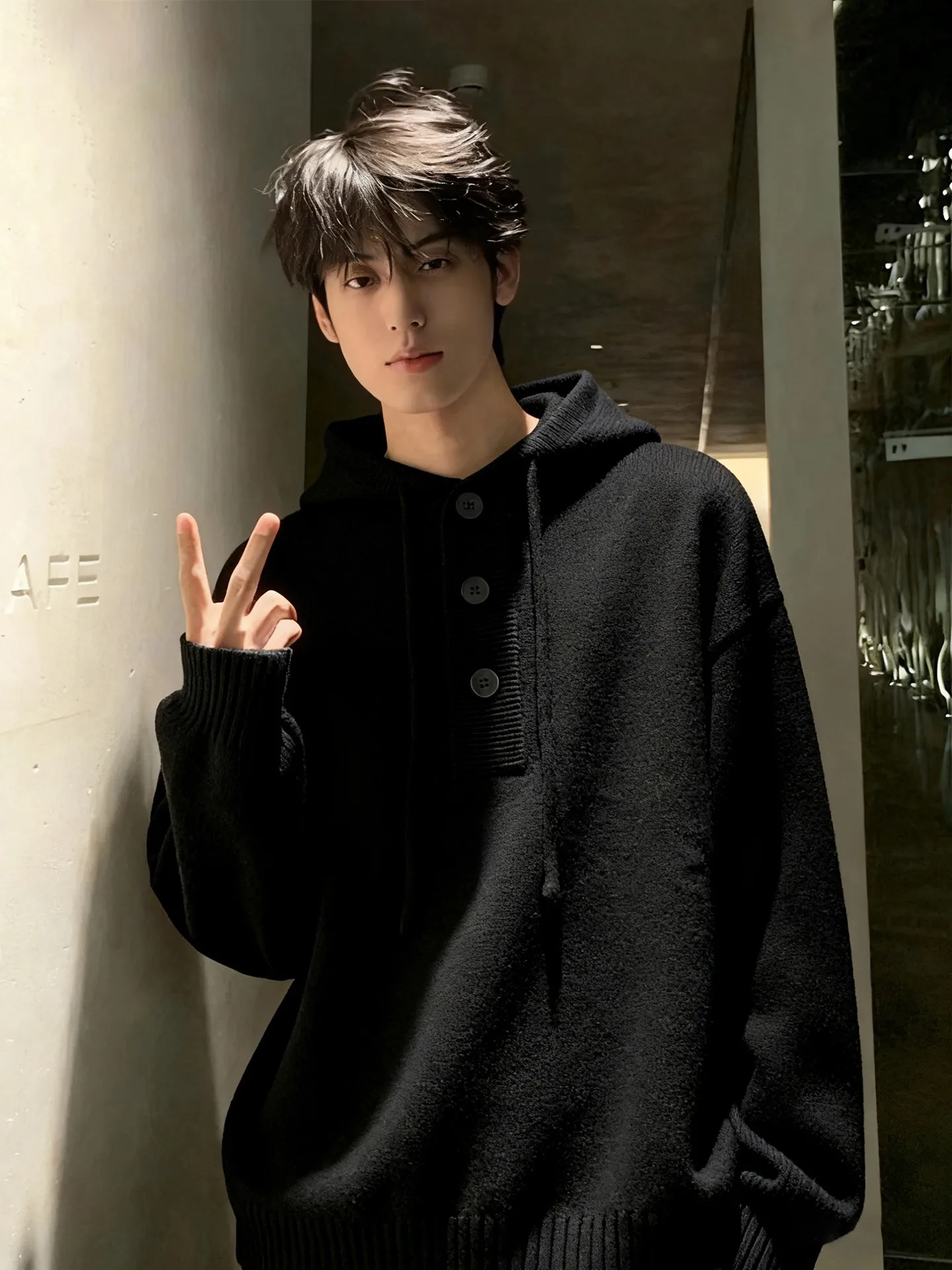 

Cleanfit Men's Bla Hoodie Knitwear Casual Lazy Base Layer Sweater Heavyweight Autumn Winter Comfortable Soft Polyester Blend