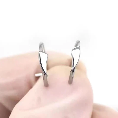 2 шт., модные 10 мм, панк-клипсы из нержавеющей стали, поддельные пирсинги для носа, кольца для губ, унисекс, кольца для носа, для женщин и мужчин, украшения для тела в стиле бивней украшения для пирсинга в виде смайликов купить - №2