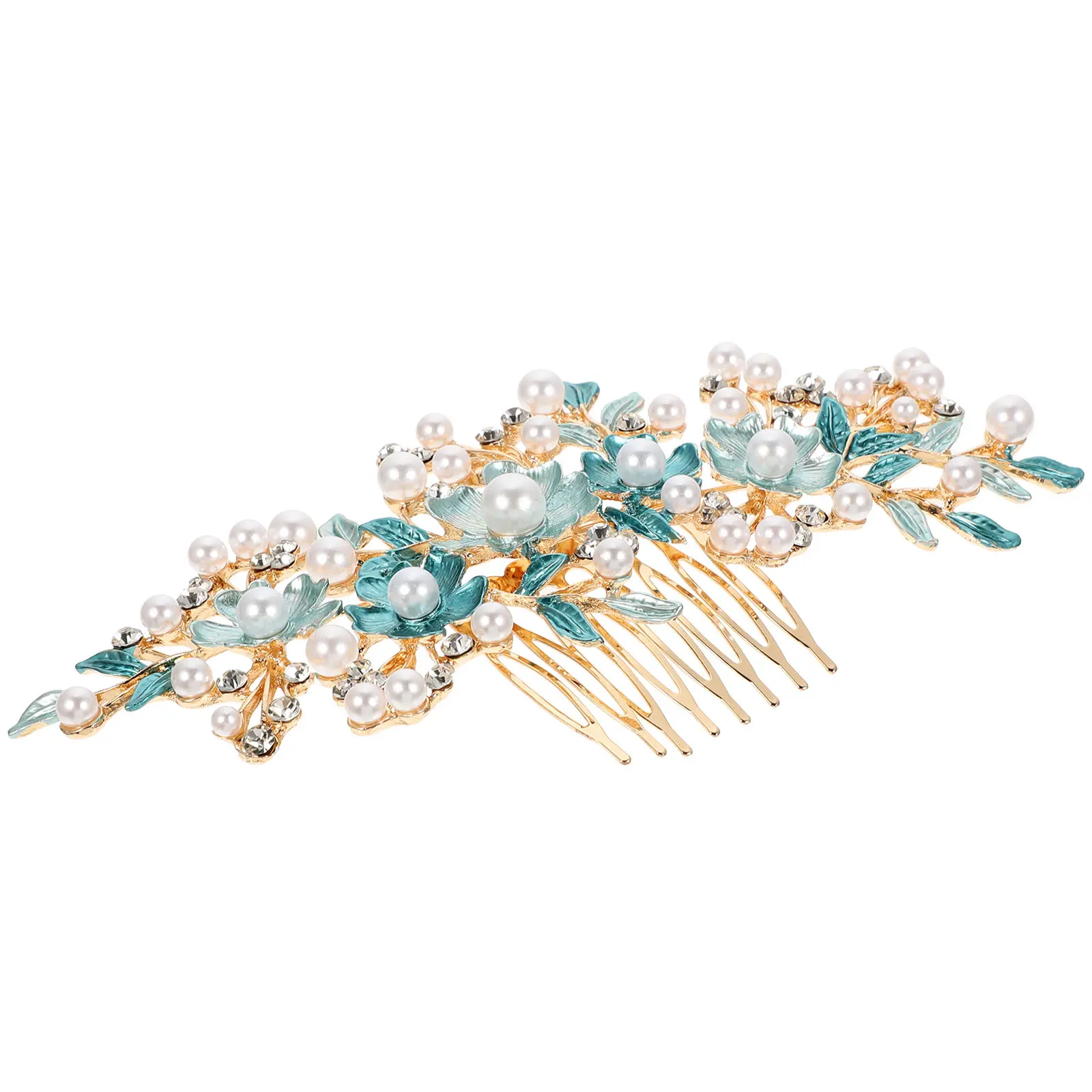 

Rose Hair Comb Alloy Flower Design Elegant Bridal Headpiece Wedding Party Hair Clip Girls Hairpin Accessories Women Headdress