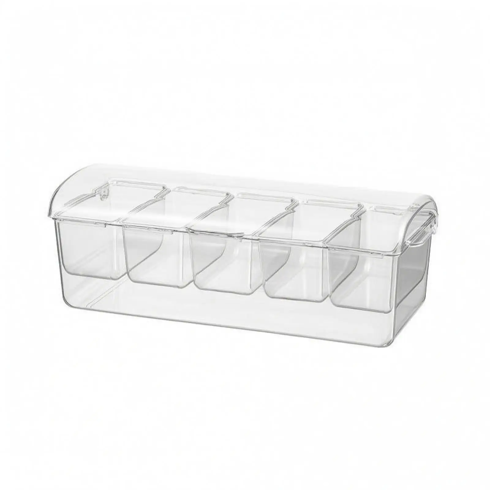 Airtight Salad Storage Box Rectangular Food Container with Five Compartments for Kitchen Meal Prep and Chilled Storage