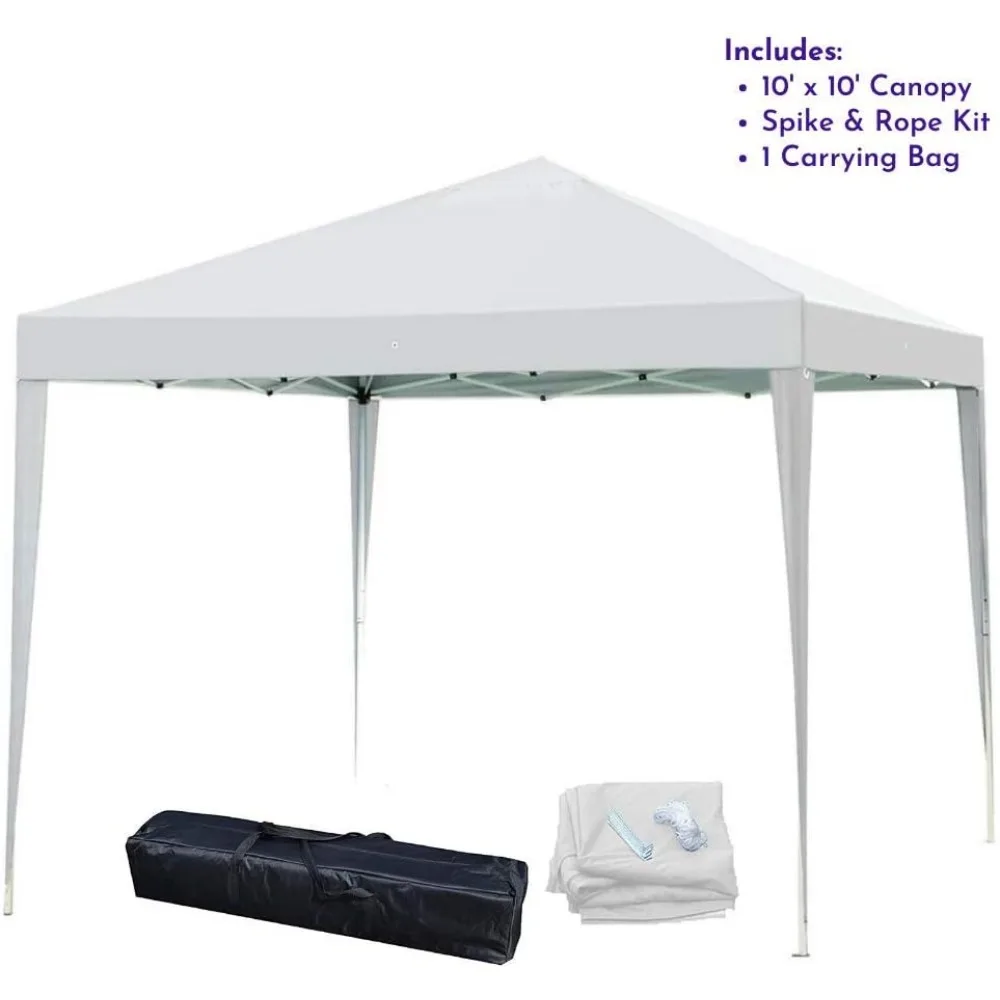 10' x 10' Canopy Tent Gazebo with Dressed Legs, White