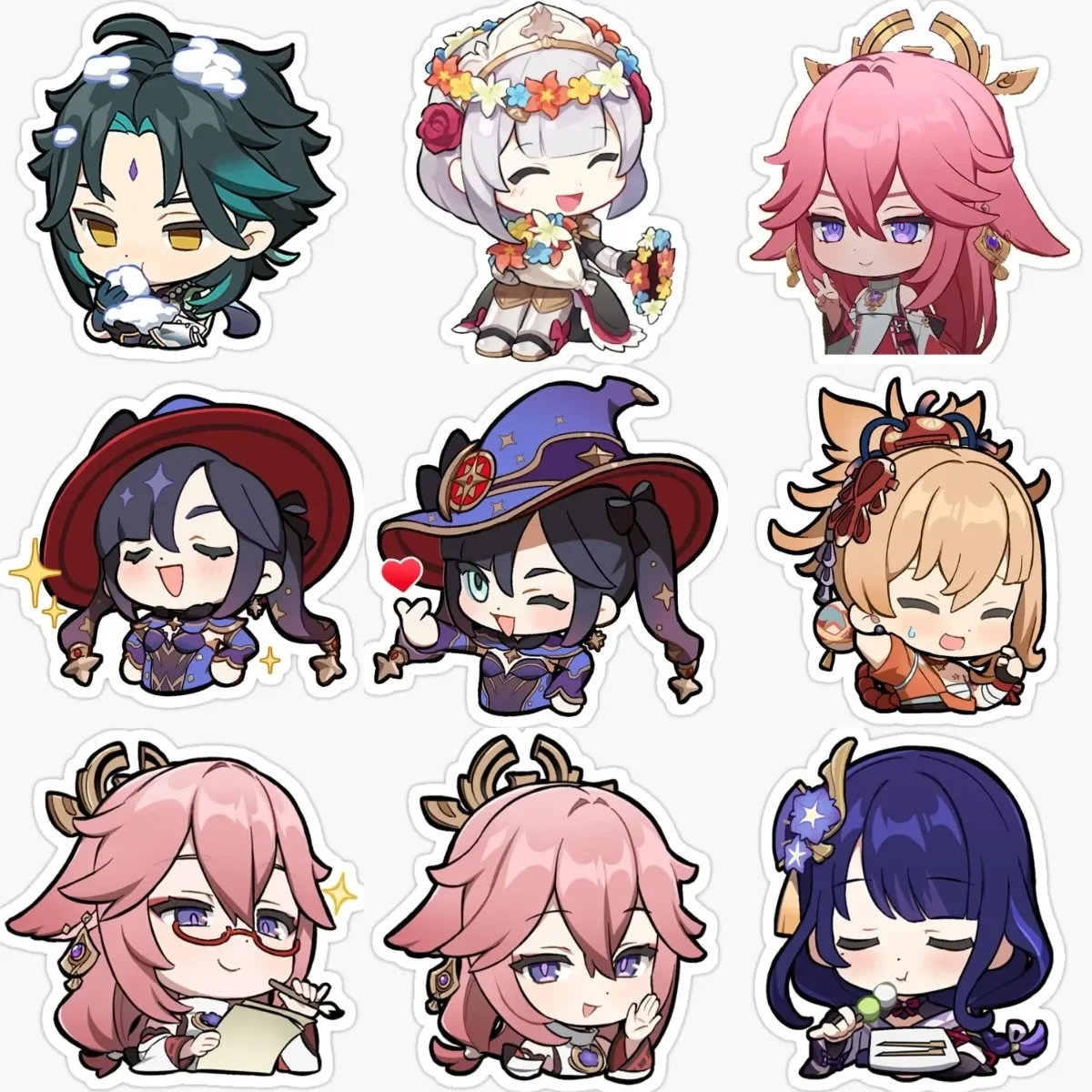 

Genshin Impact Yae Miko Mona Raiden Catoon PVC Sticker for Bicycle Vinyl Motorcycle Laptop Fridge Table Wall Car Door Decal