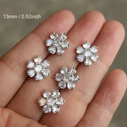 5pc/lot DIY Heart Flower Crystal Buttons Cubic Zirconia Button for Coat Rhinestone CZ Sewing Button for Clothes