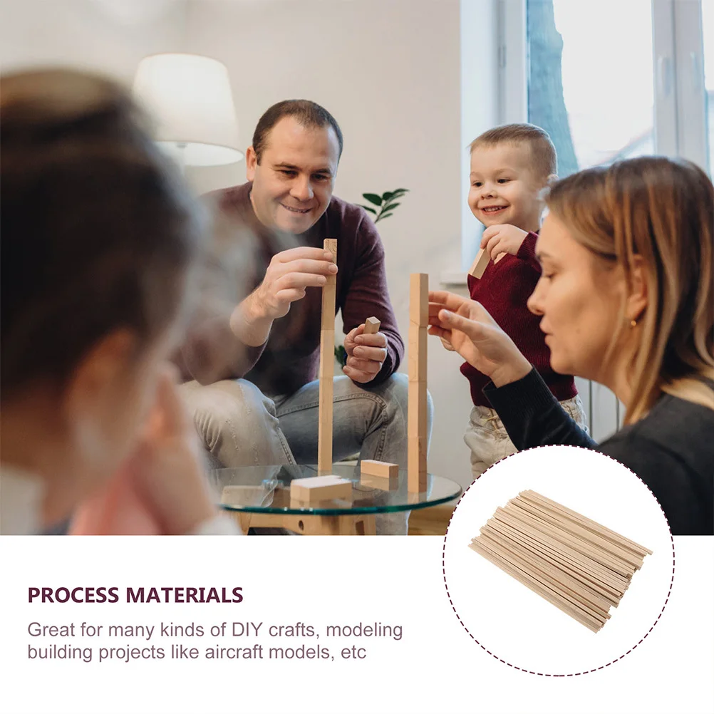 

30Pcs Unfinished Wood Sticks Square Wooden Rods for DIY Crafts Natural Wood Material for Handmade Art Projects Craft Accessories