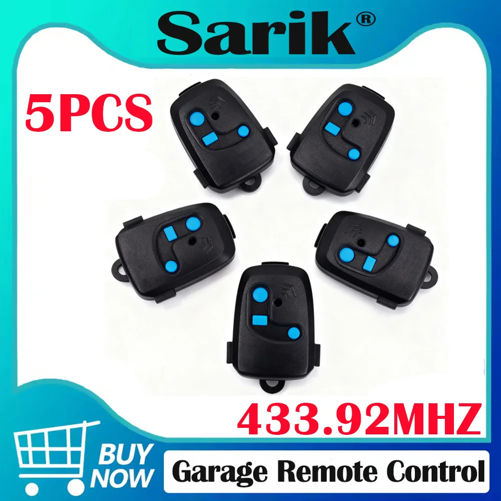 

Remote Control for Garage Door 5PCS Electric 433MHz Rolling Code with Clip 3 Buttons for Garage Door