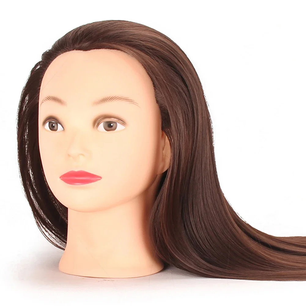 Mannequin Head Model with Long Synthetic Hair Manikin Head Styling Hairdresser Training Head Doll Head for Braiding Practice